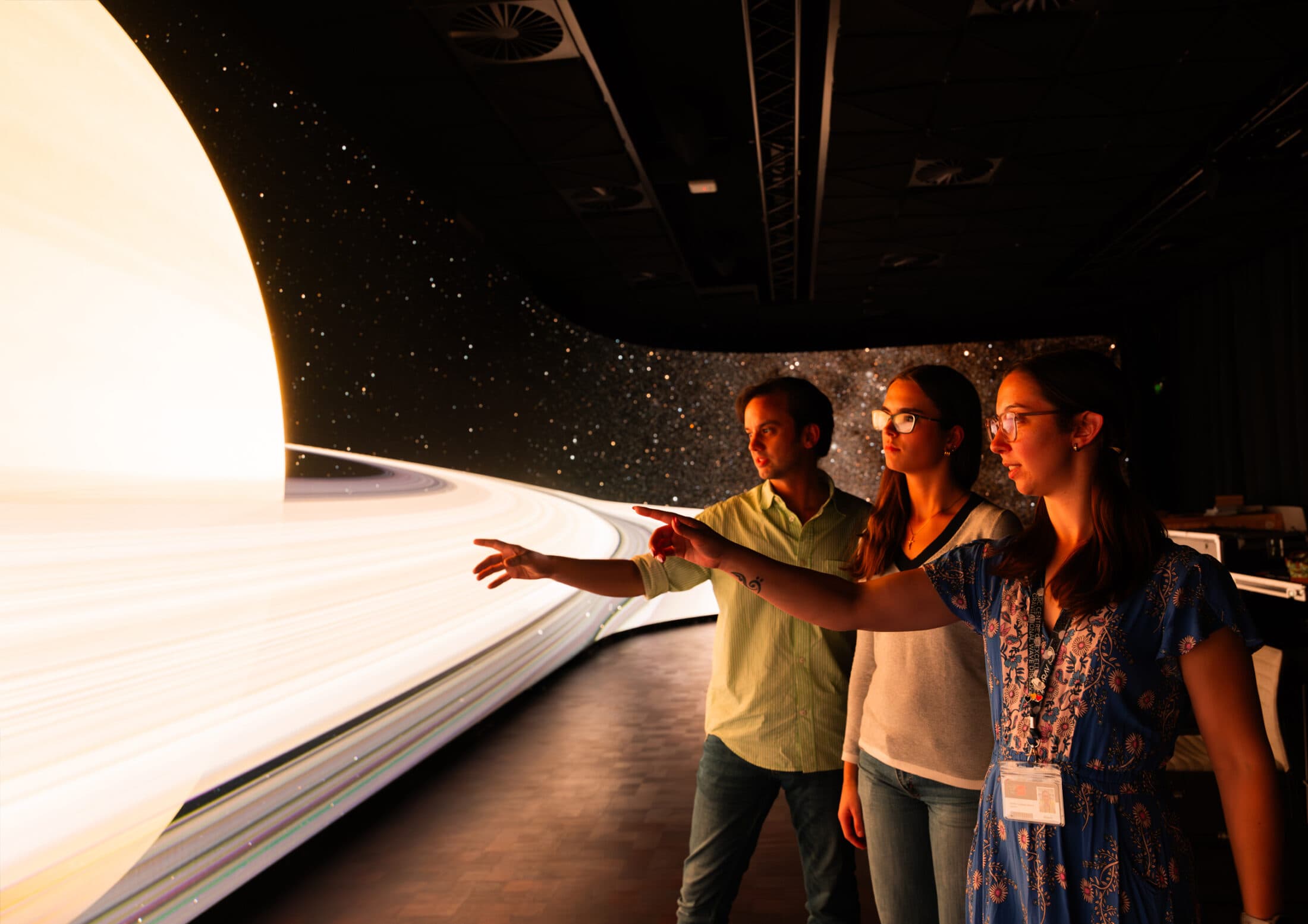Visitors exploring the SVU visualisation